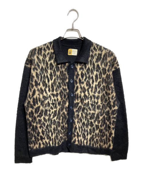 SAINT MICHAEL（セントマイケル）SAINT MICHAEL (セントマイケル) LEOPARD KNIT CARDIGAN ブラック サイズ:Lの古着・服飾アイテム