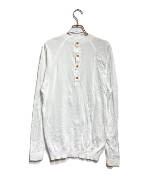 CHANEL（シャネル）CHANEL (シャネル) バックヘンリーネックカットソー/Back-henley neck cut-and-sew top ホワイト サイズ:34の古着・服飾アイテム