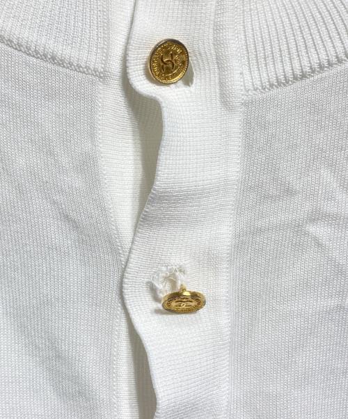 CHANEL（シャネル）CHANEL (シャネル) バックヘンリーネックカットソー/Back-henley neck cut-and-sew top ホワイト サイズ:34の古着・服飾アイテム
