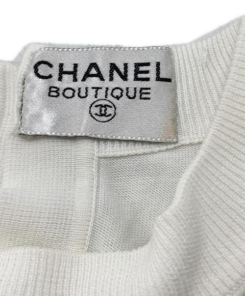 CHANEL（シャネル）CHANEL (シャネル) バックヘンリーネックカットソー/Back-henley neck cut-and-sew top ホワイト サイズ:34の古着・服飾アイテム