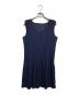 PLEATS PLEASE（プリーツプリーズ）の古着「メッシュフレア チュニック ワンピース/Mesh Flare Tunic Dress」｜ネイビー
