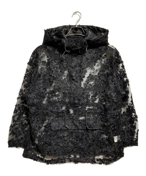 LAYAS（レイヤーズ）LAYAS (レイヤーズ) LACE JQD FOODIE／レースジャカードフーディー ブラック サイズ:Fの古着・服飾アイテム