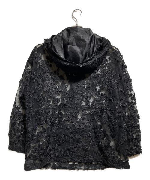 LAYAS（レイヤーズ）LAYAS (レイヤーズ) LACE JQD FOODIE／レースジャカードフーディー ブラック サイズ:Fの古着・服飾アイテム
