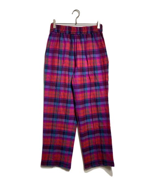 semoh（セモー）semoh (セモー) チェックイージーパンツ レッド×ブルー サイズ:2の古着・服飾アイテム