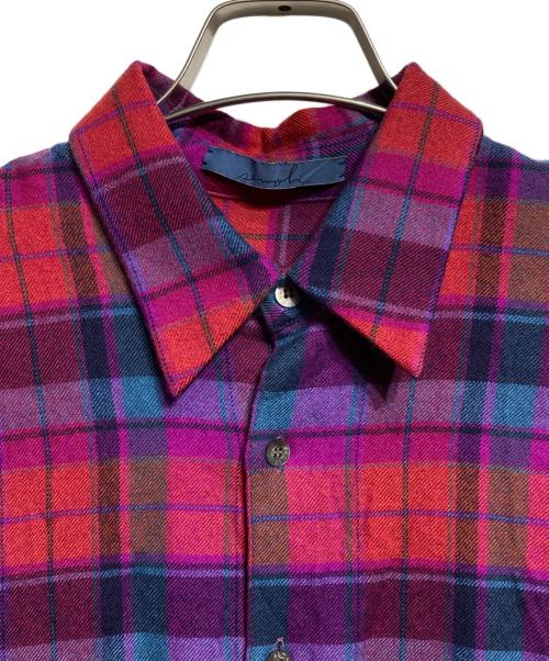 semoh（セモー）semoh (セモー) ウールチャックシャツ レッド×ブルー サイズ:2の古着・服飾アイテム