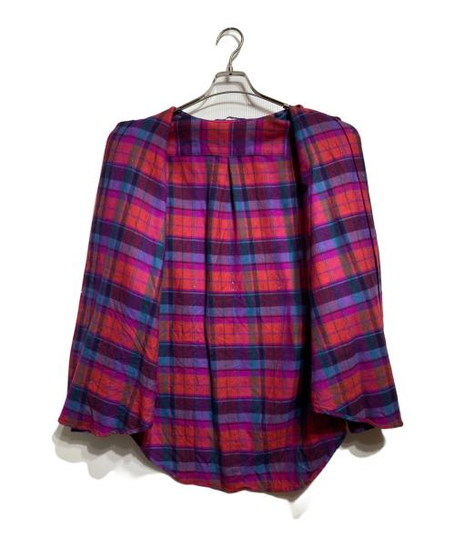 semoh（セモー）semoh (セモー) ウールチャックシャツ レッド×ブルー サイズ:2の古着・服飾アイテム