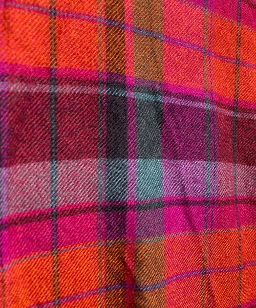 semoh（セモー）semoh (セモー) ウールチャックシャツ レッド×ブルー サイズ:2の古着・服飾アイテム