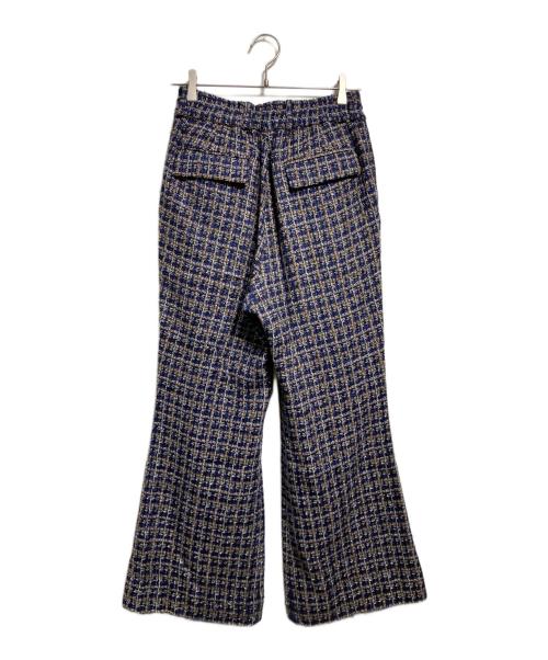 SUBLATIONS（サブレーションズ）SUBLATIONS (サブレーションズ) GLITTERY TWEED FLARE EASY TROUSERS ネイビーの古着・服飾アイテム