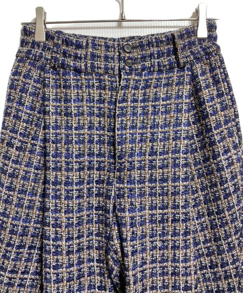 SUBLATIONS（サブレーションズ）SUBLATIONS (サブレーションズ) GLITTERY TWEED FLARE EASY TROUSERS ネイビーの古着・服飾アイテム