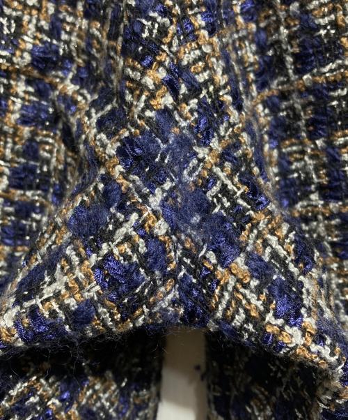 SUBLATIONS（サブレーションズ）SUBLATIONS (サブレーションズ) GLITTERY TWEED FLARE EASY TROUSERS ネイビーの古着・服飾アイテム