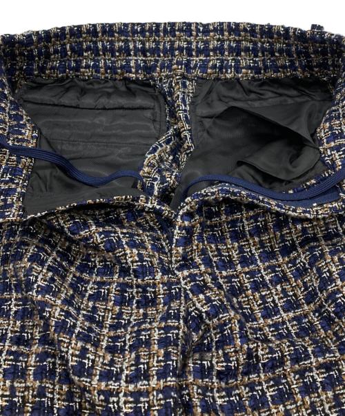 SUBLATIONS（サブレーションズ）SUBLATIONS (サブレーションズ) GLITTERY TWEED FLARE EASY TROUSERS ネイビーの古着・服飾アイテム