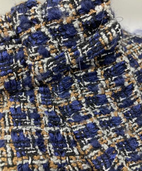SUBLATIONS（サブレーションズ）SUBLATIONS (サブレーションズ) GLITTERY TWEED FLARE EASY TROUSERS ネイビーの古着・服飾アイテム