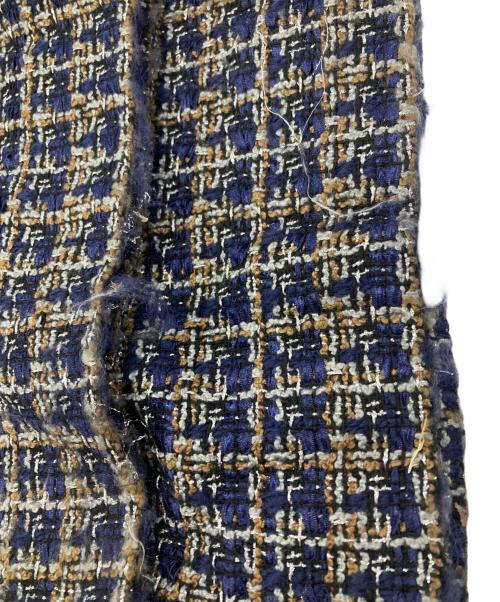 SUBLATIONS（サブレーションズ）SUBLATIONS (サブレーションズ) GLITTERY TWEED FLARE EASY TROUSERS ネイビーの古着・服飾アイテム