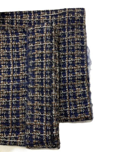 SUBLATIONS（サブレーションズ）SUBLATIONS (サブレーションズ) GLITTERY TWEED FLARE EASY TROUSERS ネイビーの古着・服飾アイテム