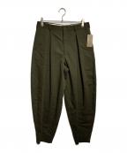 COMME des GARCONS HOMME PLUSコムデギャルソンオムプリュス）の古着「ウールヘリンボーンパンツ」｜グリーン