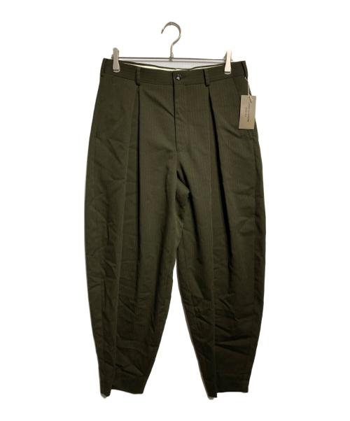 COMME des GARCONS HOMME PLUS（コムデギャルソンオムプリュス）COMME des GARCONS HOMME PLUS (コムデギャルソンオムプリュス) ウールヘリンボーンパンツ グリーン サイズ:Ｍの古着・服飾アイテム