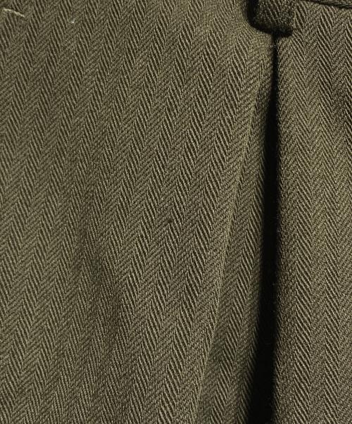 COMME des GARCONS HOMME PLUS（コムデギャルソンオムプリュス）COMME des GARCONS HOMME PLUS (コムデギャルソンオムプリュス) ウールヘリンボーンパンツ グリーン サイズ:Ｍの古着・服飾アイテム