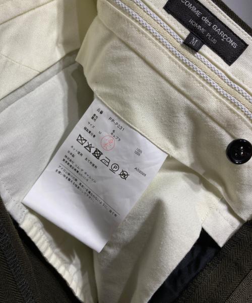 COMME des GARCONS HOMME PLUS（コムデギャルソンオムプリュス）COMME des GARCONS HOMME PLUS (コムデギャルソンオムプリュス) ウールヘリンボーンパンツ グリーン サイズ:Ｍの古着・服飾アイテム