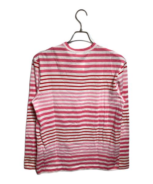 COMME des GARCONS HOMME PLUS（コムデギャルソンオムプリュス）COMME des GARCONS HOMME PLUS (コムデギャルソンオムプリュス) ボーダーカットソー ピンク×ホワイト サイズ:Ｍの古着・服飾アイテム