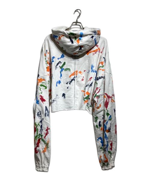 SHINYA KOZUKA（シンヤコズカ）SHINYA KOZUKA (シンヤコズカ) ORDINARY SHORT GIANT HOODIE WITH HAND PAINTING/ショート丈ビッグフーディー ホワイト サイズ:Ｓの古着・服飾アイテム