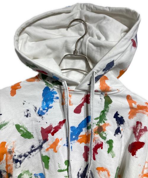 SHINYA KOZUKA（シンヤコズカ）SHINYA KOZUKA (シンヤコズカ) ORDINARY SHORT GIANT HOODIE WITH HAND PAINTING/ショート丈ビッグフーディー ホワイト サイズ:Ｓの古着・服飾アイテム