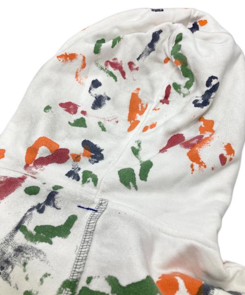 SHINYA KOZUKA（シンヤコズカ）SHINYA KOZUKA (シンヤコズカ) ORDINARY SHORT GIANT HOODIE WITH HAND PAINTING/ショート丈ビッグフーディー ホワイト サイズ:Ｓの古着・服飾アイテム