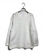 COMME des GARCONSコムデギャルソン）の古着「カットアウトデザインニット/Cut-out design knit top」｜ホワイト