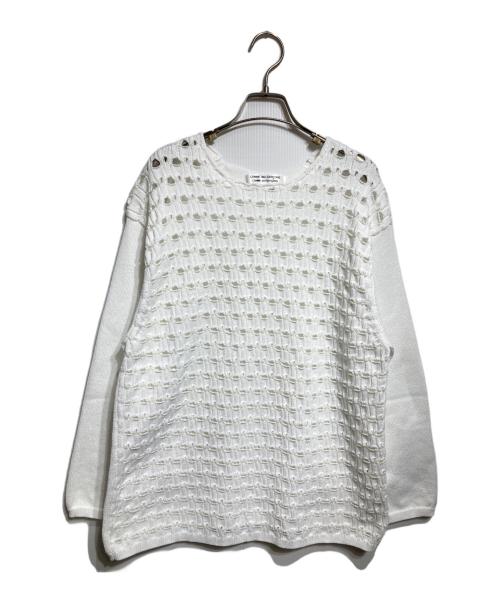 COMME des GARCONS（コムデギャルソン）COMME des GARCONS (コムデギャルソン) カットアウトデザインニット/Cut-out design knit top ホワイト サイズ:Mの古着・服飾アイテム