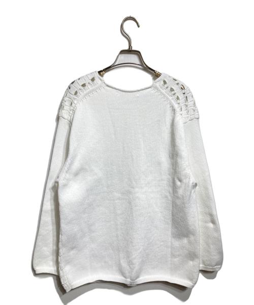 COMME des GARCONS（コムデギャルソン）COMME des GARCONS (コムデギャルソン) カットアウトデザインニット/Cut-out design knit top ホワイト サイズ:Mの古着・服飾アイテム