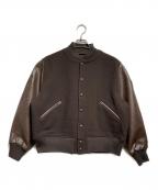 LAYASレイヤーズ）の古着「WOOLドッキングスタジャン/Varsity jacket」｜ブラウン