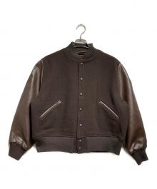 LAYAS（レイヤーズ）の古着「WOOLドッキングスタジャン/Varsity jacket」｜ブラウン
