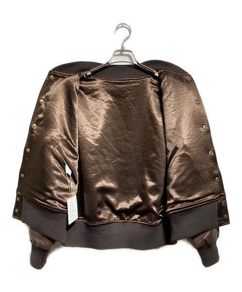 LAYAS（レイヤーズ）LAYAS (レイヤーズ) WOOLドッキングスタジャン/Varsity jacket ブラウン サイズ:Fの古着・服飾アイテム