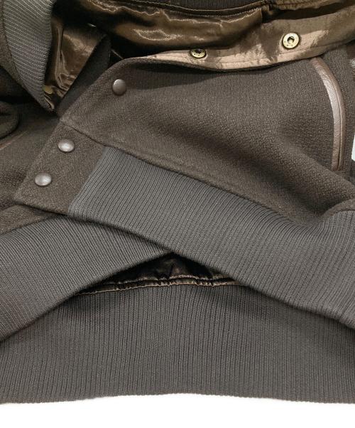 LAYAS（レイヤーズ）LAYAS (レイヤーズ) WOOLドッキングスタジャン/Varsity jacket ブラウン サイズ:Fの古着・服飾アイテム