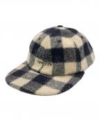 SUPREMEシュプリーム）の古着「Buffalo Plaid Wool Classic Logo 6-Panel」｜ベージュ×ブラック