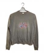 Saint Laurent Parisサンローランパリ）の古着「プリントスウェット/Printed sweatshirt」｜ブラウン