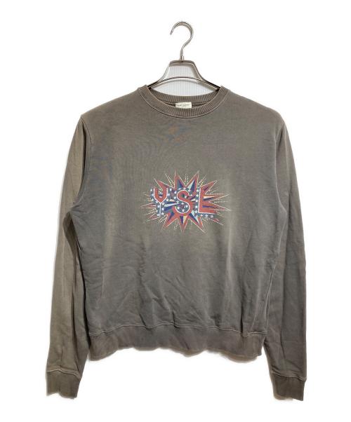 Saint Laurent Paris（サンローランパリ）Saint Laurent Paris (サンローランパリ) プリントスウェット/Printed sweatshirt ブラウン サイズ:Lの古着・服飾アイテム