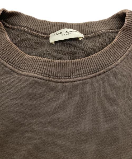 Saint Laurent Paris（サンローランパリ）Saint Laurent Paris (サンローランパリ) プリントスウェット/Printed sweatshirt ブラウン サイズ:Lの古着・服飾アイテム