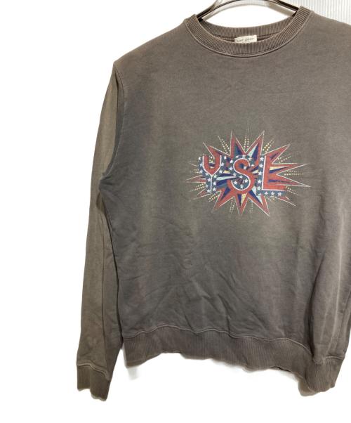 Saint Laurent Paris（サンローランパリ）Saint Laurent Paris (サンローランパリ) プリントスウェット/Printed sweatshirt ブラウン サイズ:Lの古着・服飾アイテム