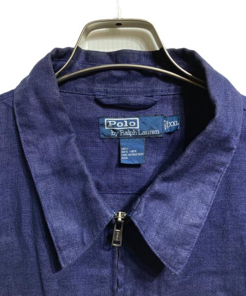 POLO RALPH LAUREN（ポロ・ラルフローレン）POLO RALPH LAUREN (ポロ・ラルフローレン) 90'S リネンスイングトップ/Linen Swing-Top Jacket ネイビー サイズ:XXLの古着・服飾アイテム