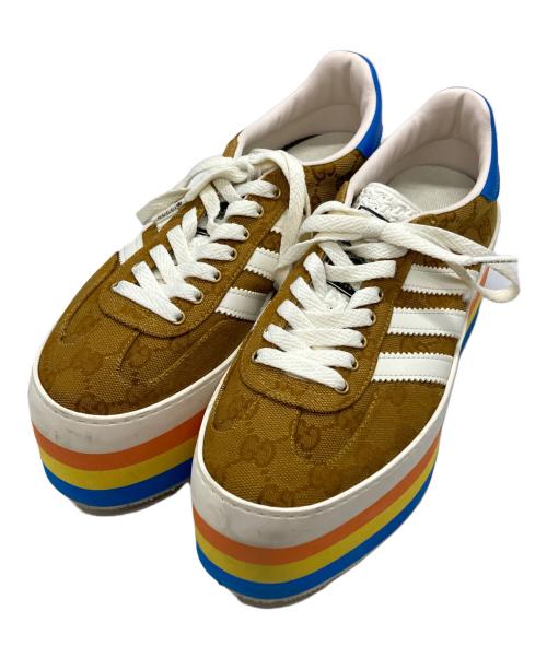 adidas（アディダス）adidas (アディダス) GUCCI (グッチ) GG Gazelle ブラウン サイズ:23cmの古着・服飾アイテム