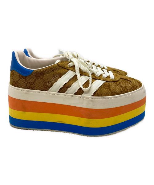 adidas（アディダス）adidas (アディダス) GUCCI (グッチ) GG Gazelle ブラウン サイズ:23cmの古着・服飾アイテム