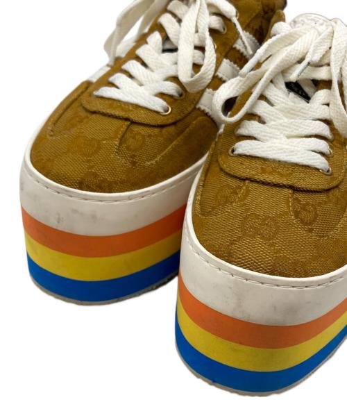 adidas（アディダス）adidas (アディダス) GUCCI (グッチ) GG Gazelle ブラウン サイズ:23cmの古着・服飾アイテム