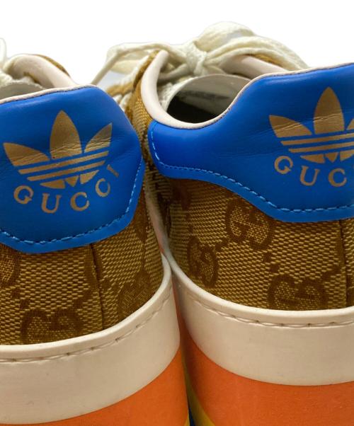adidas（アディダス）adidas (アディダス) GUCCI (グッチ) GG Gazelle ブラウン サイズ:23cmの古着・服飾アイテム