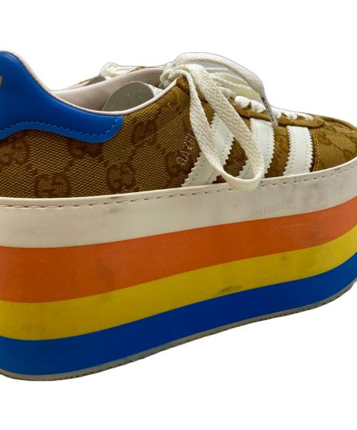 adidas（アディダス）adidas (アディダス) GUCCI (グッチ) GG Gazelle ブラウン サイズ:23cmの古着・服飾アイテム