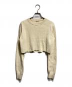 AURALEEオーラリー）の古着「SUPER HARD TWIST RIB KNIT SHORT P/O/スーパーハードツイスト リブニット ショートプルオーバー」｜アイボリー