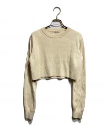 AURALEE（オーラリー）の古着「SUPER HARD TWIST RIB KNIT SHORT P/O/スーパーハードツイスト リブニット ショートプルオーバー」｜アイボリー