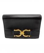 Salvatore Ferragamoサルヴァトーレ フェラガモ）の古着「ダブルガンチーニチェーンショルダーバッグ/Double Gancini Chain Shoulder Bag」｜ブラック