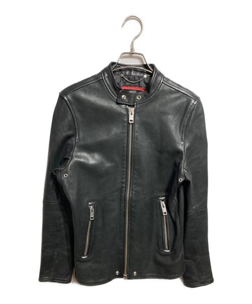 DIESEL（ディーゼル）DIESEL (ディーゼル) ラムレザーライダースジャケット/Lambskin Biker Jacket ブラック サイズ:XSの古着・服飾アイテム