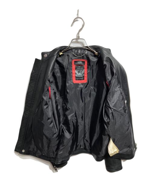 DIESEL（ディーゼル）DIESEL (ディーゼル) ラムレザーライダースジャケット/Lambskin Biker Jacket ブラック サイズ:XSの古着・服飾アイテム