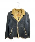 Hysteric Glamourヒステリックグラマー）の古着「メッセージプリントムートンジャケット/Message-print shearling jacket」｜グレー